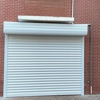 Porte de garage moderne ZEYI pour villa avec système de rail de guidage, capteur de sécurité infrarouge, porte roulante en alliage d'aluminium et verre