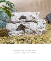 Table ronde durable en écorce pour reptiles, tortues, lézards, scorpions, araignées, avec zone de baignade et abri pour animaux domestiques, idéale pour l'aménagement paysager.