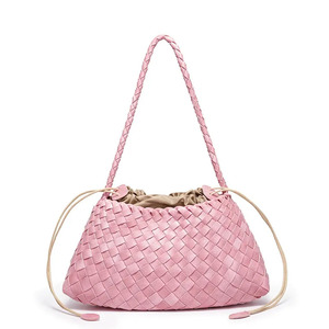 Bolso de Hombro Cruzado de PU para <span class=keywords><strong>Mujer</strong></span> con Cordón Trenzado, Bolso de Mano de Moda con Logotipo Personalizado, Bolso Tote de PU Tejido - Product Image 6