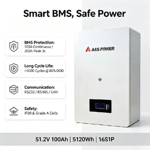 แบตเตอรี่เก็บพลังงานภายในบ้าน LiFePO4 51.2V 100Ah 10kWh ระบบพลังงานแสงอาทิตย์ติดผนัง IP20 16S1P - Product Image 4