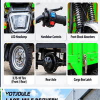 Tricycle électrique agricole 1200W 60V, véhicule utilitaire agricole à trois roues, trike de transport de marchandises à charge lourde, véhicule de livraison rurale
