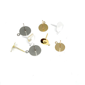 Round Bottom Flat Earring <b>Pins</b> Iron Plated Gold Silver White Jewelry Findings For Earrings Bracelets Yiwu Origin - Product Image 1