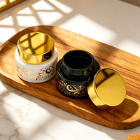 Pot cosmétique arabe pour crème visage/beurre corporel, finition mate givrée, vente en gros, contenant de luxe pour crème