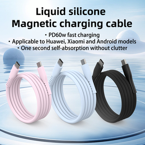 1M colorido PD 60W USB <span class=keywords><strong>C</strong></span> <span class=keywords><strong>Cable</strong></span> de datos de carga rápida magnética <span class=keywords><strong>iPhone</strong></span> 15 16 Compatible almacenamiento trenzado tipo <span class=keywords><strong>C</strong></span> 1M líquido colorido - Product Image 2