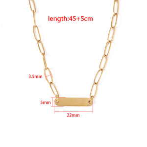 Collier personnalisable en acier inoxydable avec chaîne à maillons et barre horizontale dorée, motif lettre, nom, date – Accessoire de fête tendance pour <span class=keywords><strong>maman</strong></span> - Product Image 5