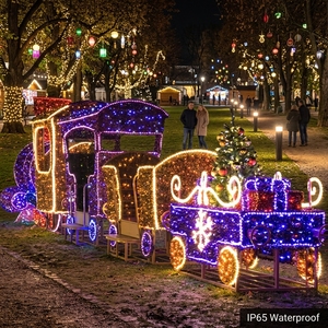 Décoration de Noël à motif de train LED imperméable et résistante, <span class=keywords><strong>cadre</strong></span> en aluminium anti-corrosion pour conditions météorologiques extrêmes en extérieur - Product Image 3