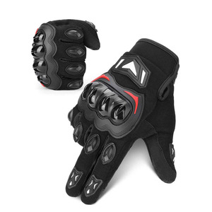 Guantes de Motocicleta de Cuero de Alta Calidad con Pantalla Táctil y Protección en los Nudillos, para Carreras - Product Image 1