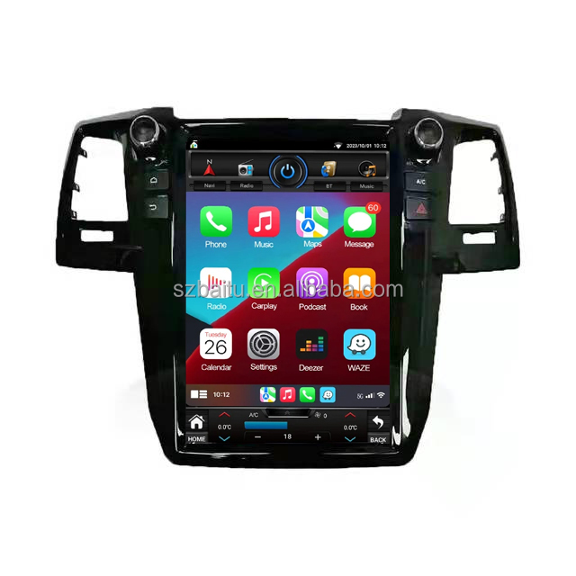 Tesla Style 12.1" Screen Android 13 Car DVD Player GPS Navigation for Toyota Fortuner Hilux 2004-2016 Stereo Head Unit