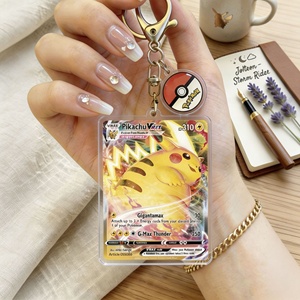 Porte-clés tendance Pocket Elf <span class=keywords><strong>GX</strong></span> en acrylique transparent imprimé UV, pendentif double face en forme de carte, mignon Eevee, marchandise d'anime - Product Image 4