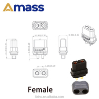 Conector XT60H-M Macho y XT60H-F Hembra, Adaptador de 2 Pines Chapado en Oro, Conector de Motor XT60H Negro para Vehículos Eléctricos y Scooters Eléctricos