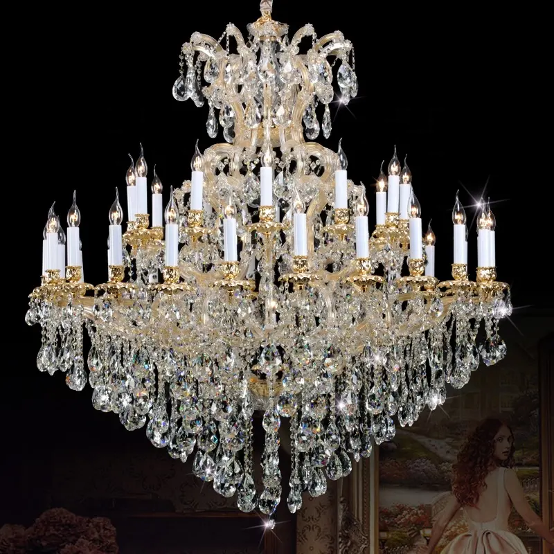 Hight Quality Large European Gold Traditional Maria Theresa Crystal Chandelier For Hotel Project