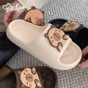 XIXITIAO 2024 Living Room Women Summer Slippers Capybara Ladies New Eva Slippers From China Home Bath Soft Slippers For Women