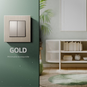 Interruttori e Prese Elettriche Europee 86*86mm, Placca in Alluminio Spazzolato Lucido, Nuovo Design, Interruttore a Muro 10A 250V - Product Image 4