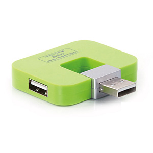 Mini Hub <span class=keywords><strong>USB</strong></span> 2.0 pivotant 4-en-<span class=keywords><strong>1</strong></span> au design carré avec plusieurs ports pour ordinateurs et voitures, logo personnalisé en stock - Product Image 2