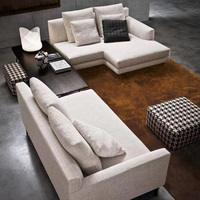Design minimaliste italien, canapé blanc en forme de L, canapé modulable, ensemble de grands canapés souples de luxe, meubles de salon Sweef