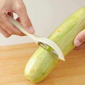 Éplucheur de cuisine haut de gamme en acier inoxydable beige multifonctionnel pour fruits et légumes, idéal pour pommes, pommes de terre, melons - Product Image 2