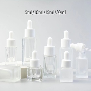 Chai Dầu Nhỏ Giọt Sương Giá Trong Suốt Hình Vuông Thủy Tinh 5Ml 10Ml 15Ml 30Ml - Product Image 3