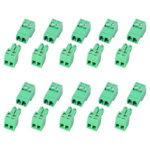 Set di 10 2 Pin 5.08mm Pitch Phoenix Plug compatibile PCB montaggio connettore morsetto a vite connettore maschio femmina collegabile - Product Image 6