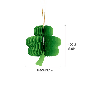 <span class=keywords><strong>2026</strong></span> 圣帕特里克节蜂窝纸悬挂装饰品 3D 三叶草妖精壁纸装饰品，适合爱尔兰节日派对 - Product Image 5