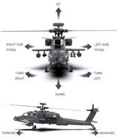 YXZNRC Flybarless F11S AH 64D Apache Scale 3D RC Helicopter Remote Control Airplane with GPS Gyro Brushless FPV 5.8G Camera RTF