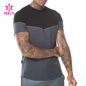 T-shirt col montant pour homme, en coton Spandex, vente en gros, à la mode - Product Image 2