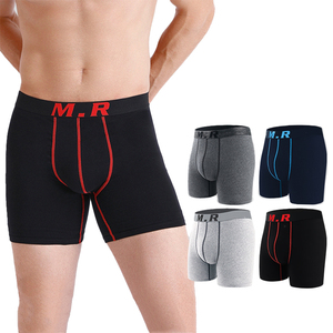 Biancheria intima da uomo in cotone personalizzato da uomo lunghe gambe antiusura comode scarpe sportive a quattro angoli <span class=keywords><strong>boxer</strong></span> a <span class=keywords><strong>gamba</strong></span> <span class=keywords><strong>lunga</strong></span> da uomo - Product Image 1