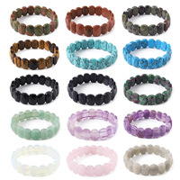 Bracelets extensibles en pierres précieuses naturelles de qualité supérieure, ovales et facettés, en cristal de quartz, agate, obsidienne, œil de tigre, pour cadeaux