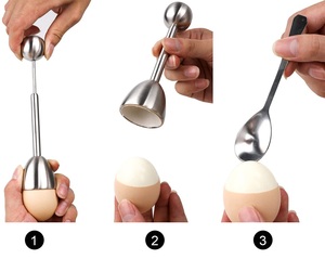 فاتحة بيض صديقة للبيئة من الفولاذ المقاوم للصدأ مطبخ ممتاز للبيض المسلوق والمطبوخ كسارة معدنية - Product Image 5