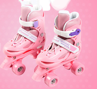 Chaussures de patins à roulettes à deux rangées, taille réglable, chaussures professionnelles pour enfants