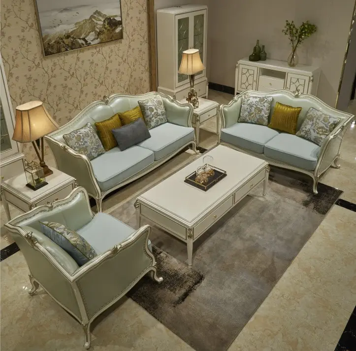 Роскошные итальянские диваны, секционный дизайн, светло-голубой современный Модульный Диван из натуральной кожи, диван для гостиной