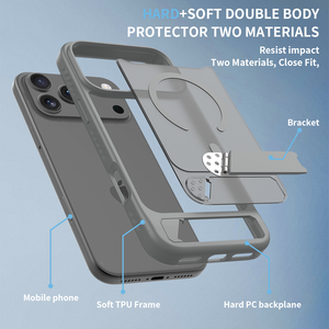 Phổ biến <span class=keywords><strong>iPhone</strong></span> 17 Pro Max trường hợp từ điện thoại di động Trường hợp với đứng mờ mờ chống sốc mềm điện thoại di động Trường hợp bìa - Product Image 2