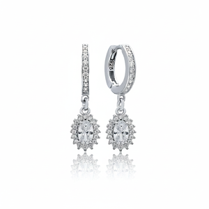 Pendientes colgantes de circón estilo diamante delicado, joyería de plata de ley 925 turca, venta al por mayor - Product Image 2