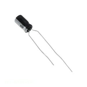 ตัวเก็บประจุแบบ Through Hole ขนาด 0.68 ไมโครฟารัด ยี่ห้อ Manufacturer Channel รุ่น CAP ALUM 0.68UF 20% 50V RADIAL EEA-GA1HR68B - Product Image 1