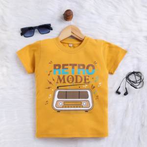เสื้อยืดผ้าฝ้ายพิมพ์ลายสไตล์เรโทรสำหรับเด็กผู้ชาย แขนสั้น ใส่สบาย ระบายอากาศได้ดี เหมาะสำหรับฤดูร้อน - Product Image 1