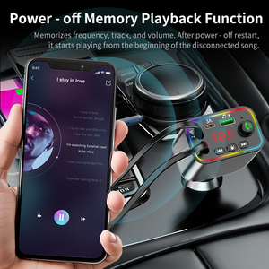 Chargeur de voiture intelligent double USB 3.1a, émetteur radio FM, support de téléphone portable mains libres, lecteur MP3 5.0, lecteur de carte, plage 12-24v 5.0 - Product Image 5