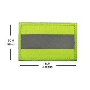 Patch tactique réfléchissant haute visibilité personnalisé en usine, patch d'identification de sécurité avec fixation auto-agrippante pour la sécurité - Product Image 4