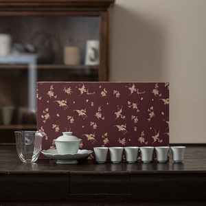Antique Style Kung Fu Tea Set Ceramic With Lid Porcelain 6 Person Gift Box For Home Office Business Gifts - Product Image 1