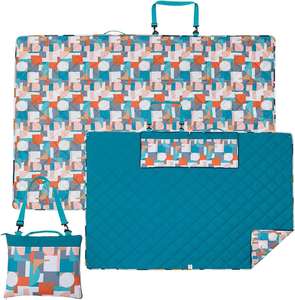 2024 New Shoulder Strap Storage Bag Camping Blanket Accessories <b>Foldable</b> Printed Picnic Beach Mat - Product Image 1
