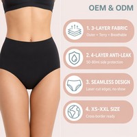 Culottes menstruelles taille haute 4 couches anti-fuites grande taille pour flux abondant absorbantes imperméables pour femmes