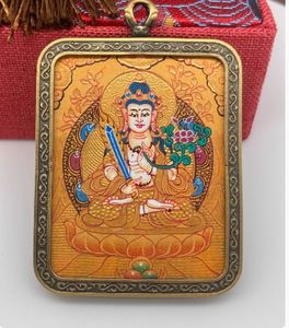 Feminity Thangka ตุ้มห้อยสำหรับการกำจัดความเกลียดชัง Tangka สีด้วยมือสีทองสิบสองราศี, พระพุทธรูป, จี้รถ - Product Image 1