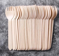 Couverts en bois jetables biodégradables de taille personnalisable couteaux cuillères fourchettes en bois de bouleau pour les fêtes de cuisine