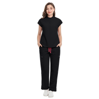 42393 Ensembles de Blouses Médicales Personnalisées ; Uniformes Médicaux Style Jogger Blouses en Satin Légères d'Été pour Femme
