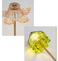 Lampe de table en verre de style Wabi-sabi, lumière d'ambiance de chevet, lumière d'ambiance romantique de luxe léger, style rétro français pour chambre à coucher.