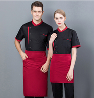Vente Chaude Uniforme de Travail Personnalisé pour Personnel Serveur Serveuse Hôtellerie Restaurant Café Bar, Chemise de Travail Manches Courtes, Veste de Cuisinier
