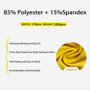 Materia prima de sublimación de peso pesado de 280Gsm, textil de alta elasticidad, tela de LICRA de poliéster suave teñida Lisa mate - Product Image 3