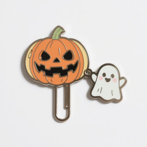 Marque-page en acier inoxydable, émail noir découpé au laser, en laiton, en cuivre, pour Halloween, cadeau et fête. - Product Image 2