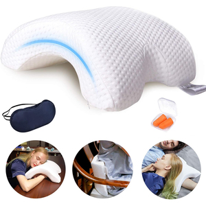 Oreiller de sommeil pour couple en mousse à mémoire de forme, rectangulaire avec trou pour le bras, offrant confort et soutien pour hôtel, voyage, repos, bureau, lit - Product Image 1