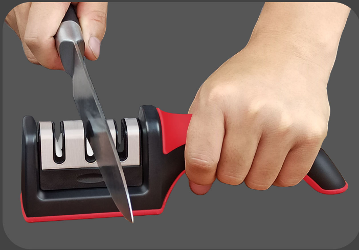 Kitchen Knife Sharpener with Coarse Medium and Fine 3 Stage Knife Sharpening System
