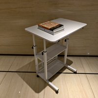 Nouvelle Arrivée Table de Chevet en MDF, Bureau d'Étude Mobile et Réglable en Hauteur pour Étudiant, Poste de Travail pour Ordinateur Portable à Poser au-dessus du Lit