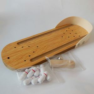Custom Logo Printed Innovation Solid Wood Parent Child Fun Ball Mini <b>Bowling</b> Table Game Toy for Kids China - Product Image 4